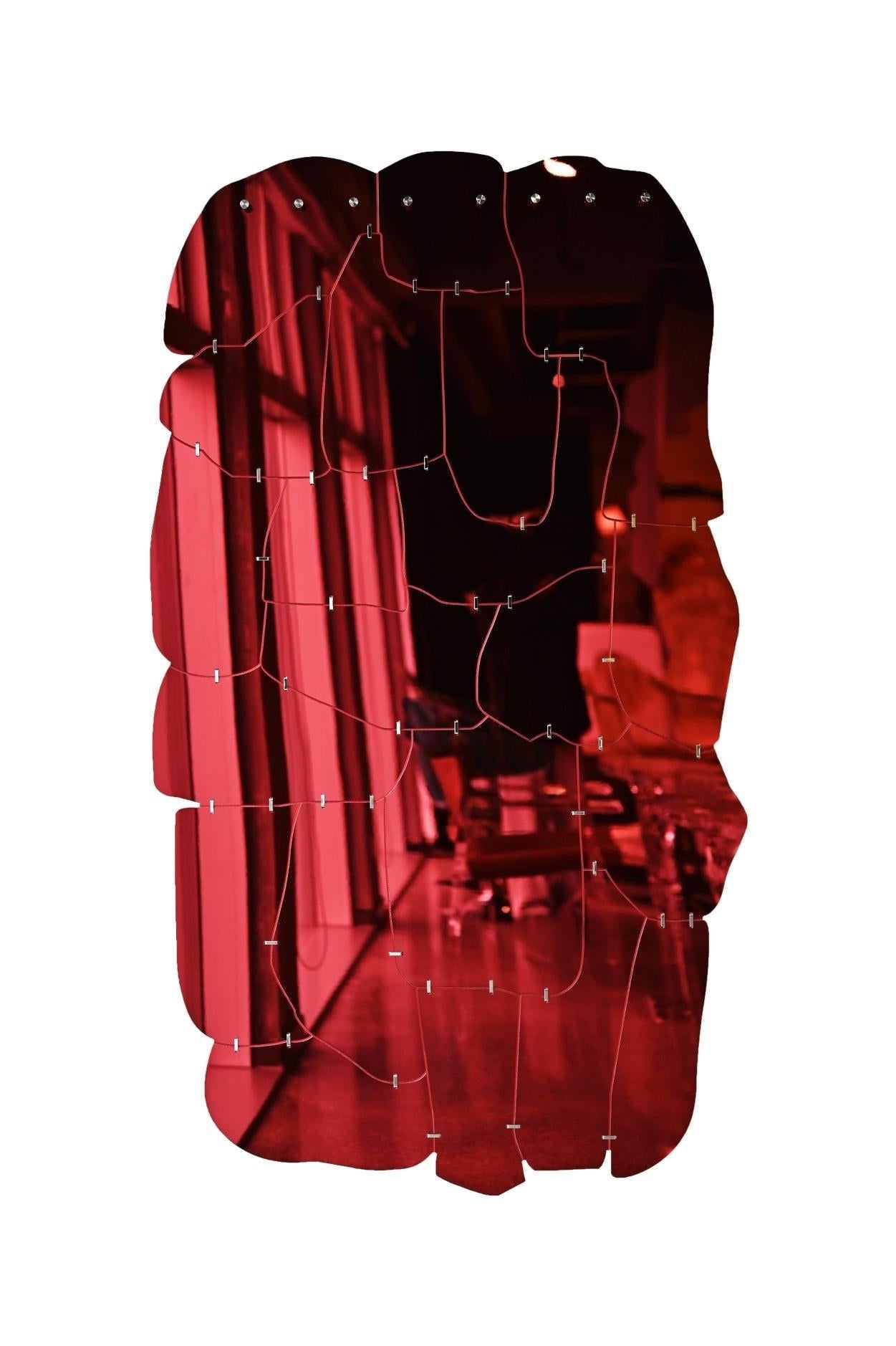 Américain Modern-Decor Miroir mural abstrait en acrylique avec support en aluminium - Déclaration décorative en vente