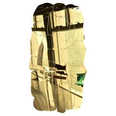 Specchio da parete in acrilico astratto moderno con supporto in alluminio - dichiarazione decorativa