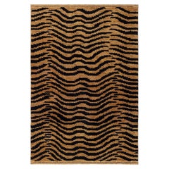 Modern Abstract Animal Brown With Jet Black Carpet "Auronyx" - Doris Leslie Blau