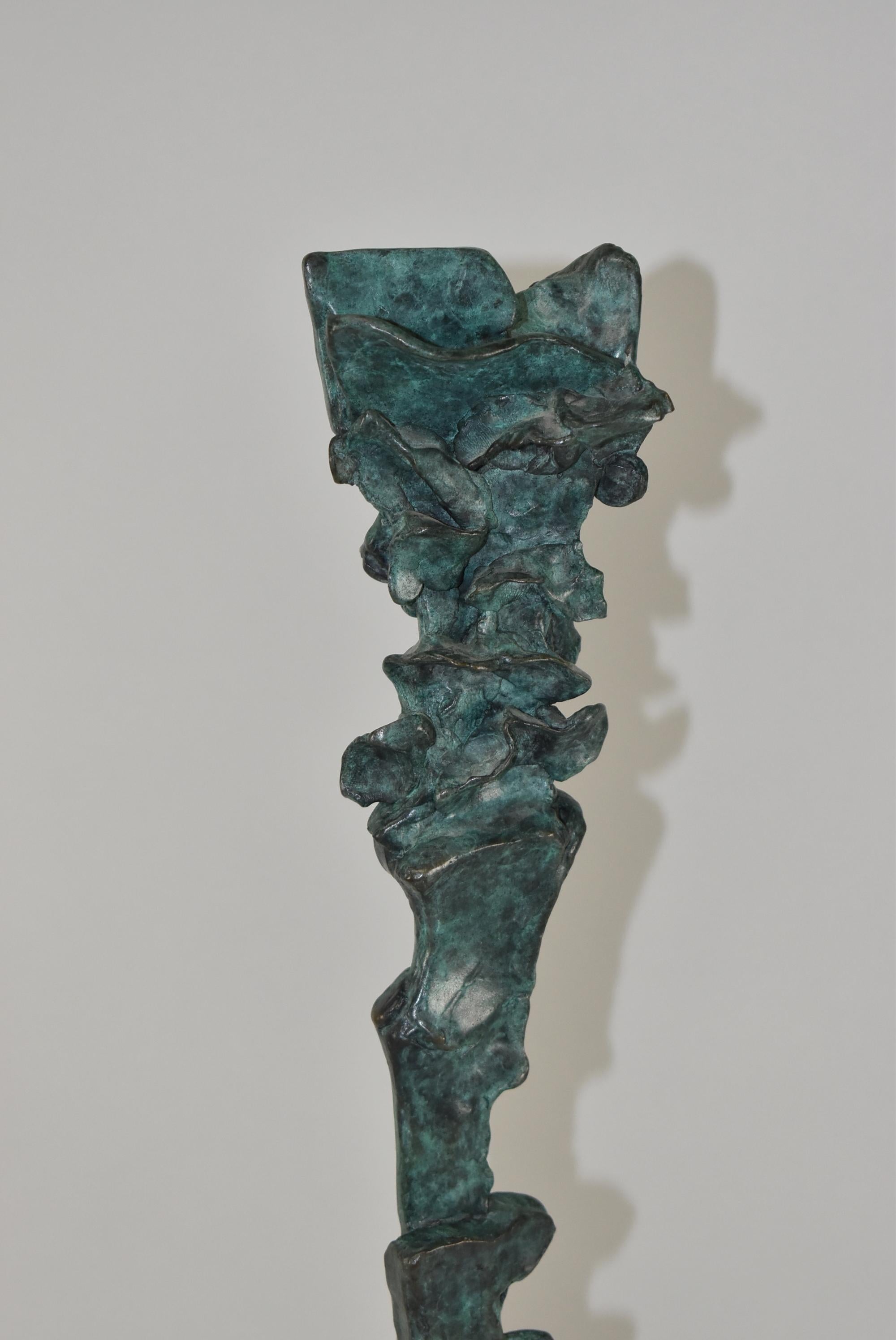 Modern Abstract Art Bronze Sculptor Sanford Decker, Patina In Excellent Condition For Sale In Toledo, OH