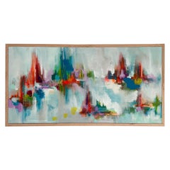 Modern Abstract Art - Cityscape/Landscape with an Oak Frame