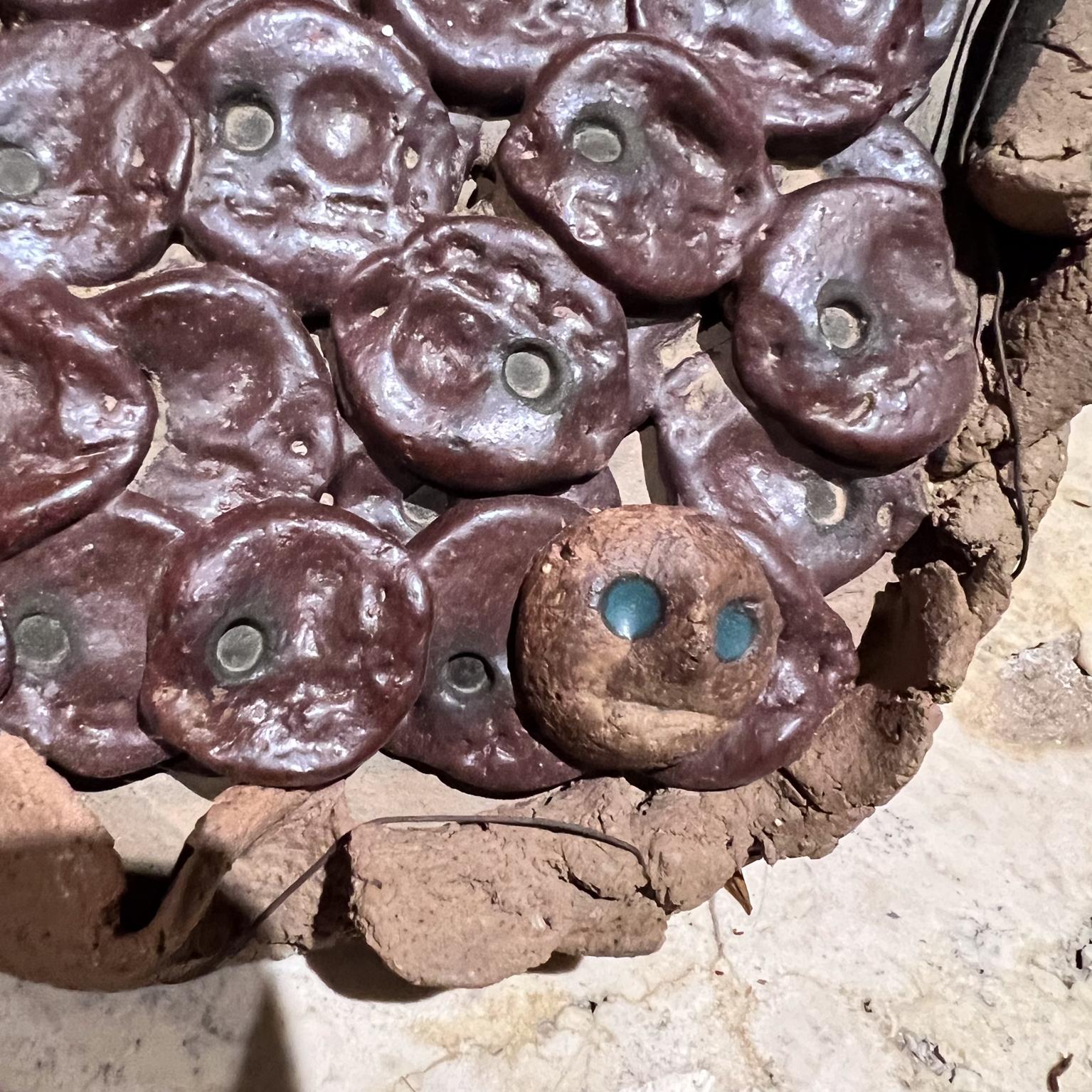1970s Abstract Face Art Small Eye Sculptural Pottery For Sale 4