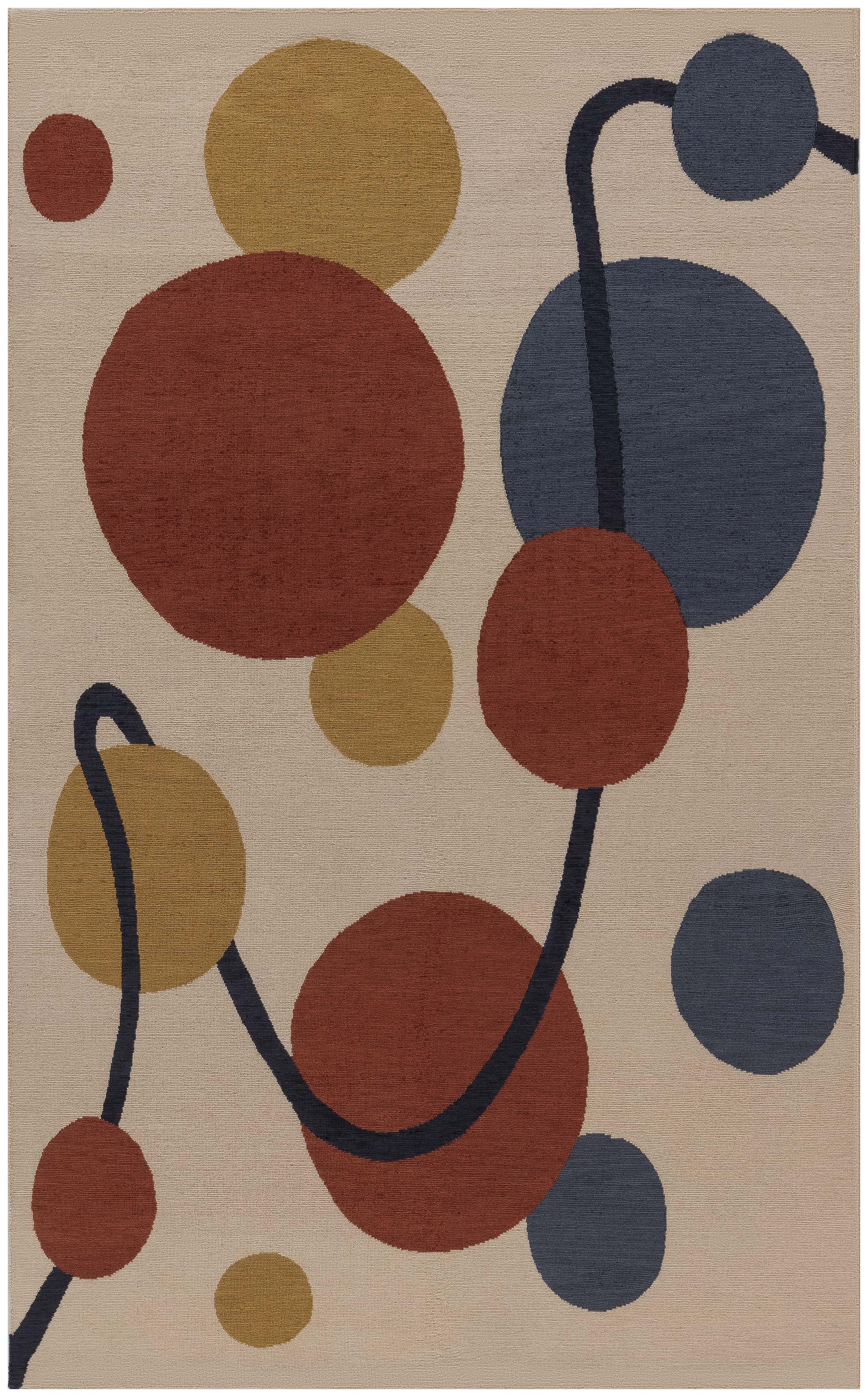 Modern Abstract Beige Hand-Knotted Wool Carpet "Orbit" by Doris Leslie Blau