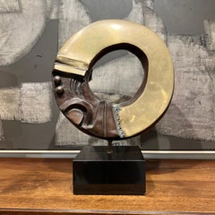 Modern Abstract Bronze Sculpture - Signed