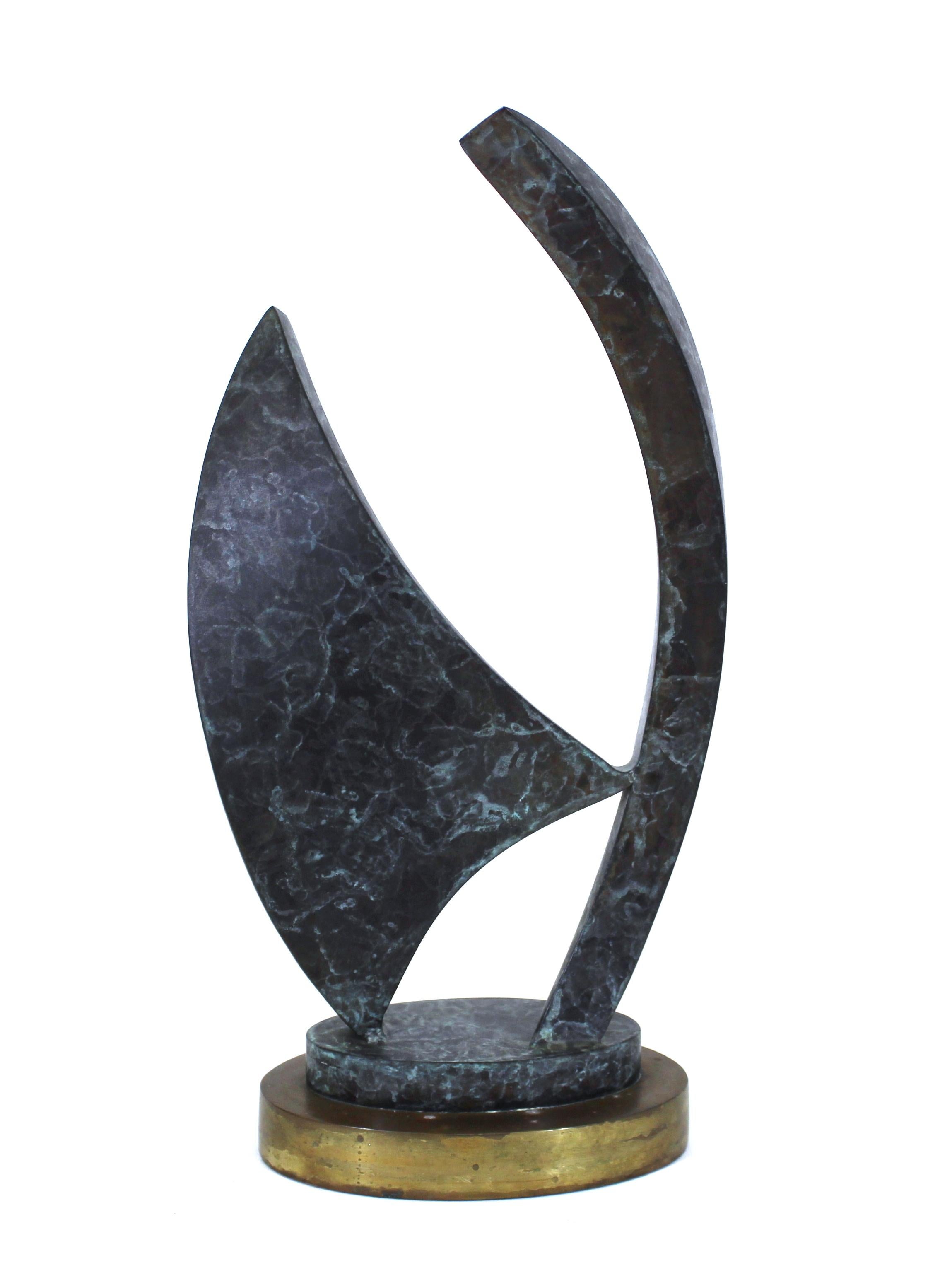 North American Modern Abstract Bronze Tabletop Sculpture