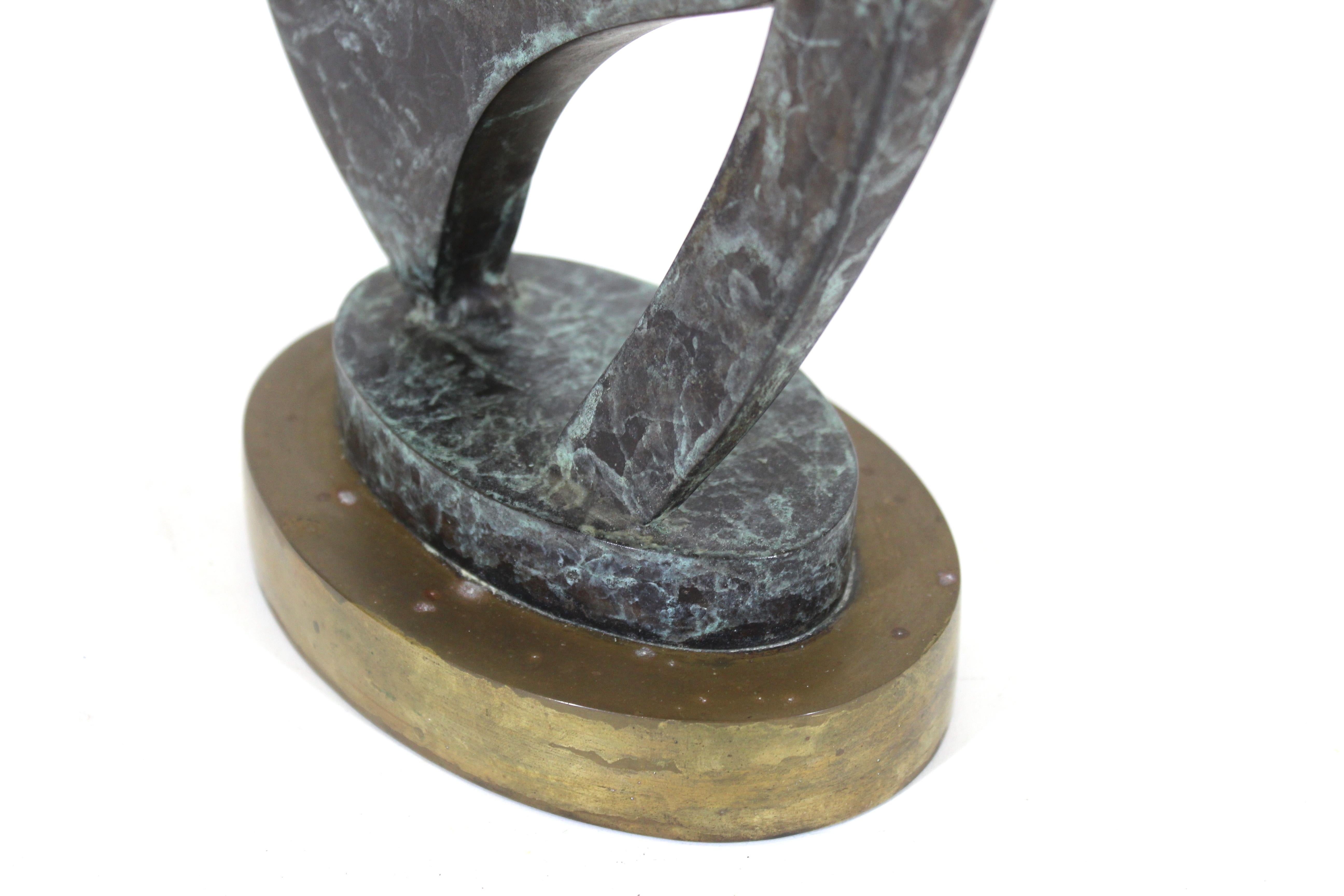 Late 20th Century Modern Abstract Bronze Tabletop Sculpture