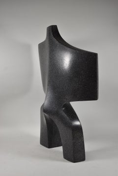 Modern Abstract Cast Granite Kuki Sculpture by Masatoyo Kishi