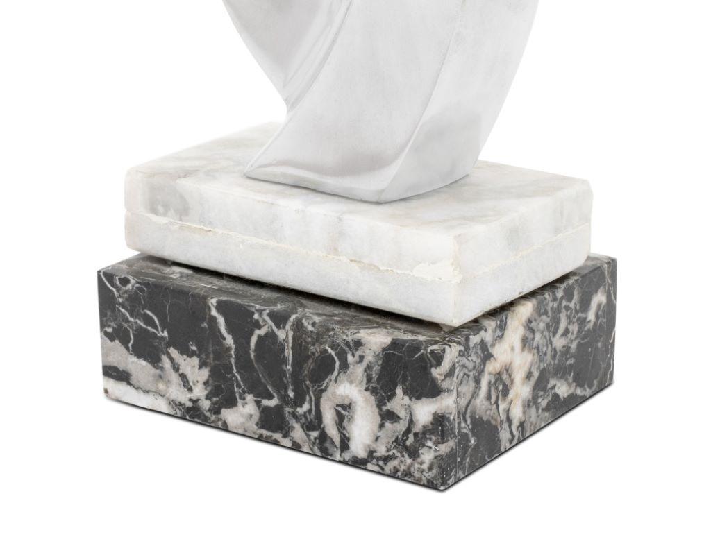 XX secolo Scultura astratta moderna in cromo e marmo in vendita