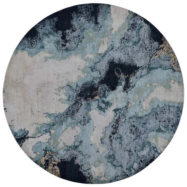 Modern Abstract Circle Rug in Red and White All-Over Pattern by Rug and ...