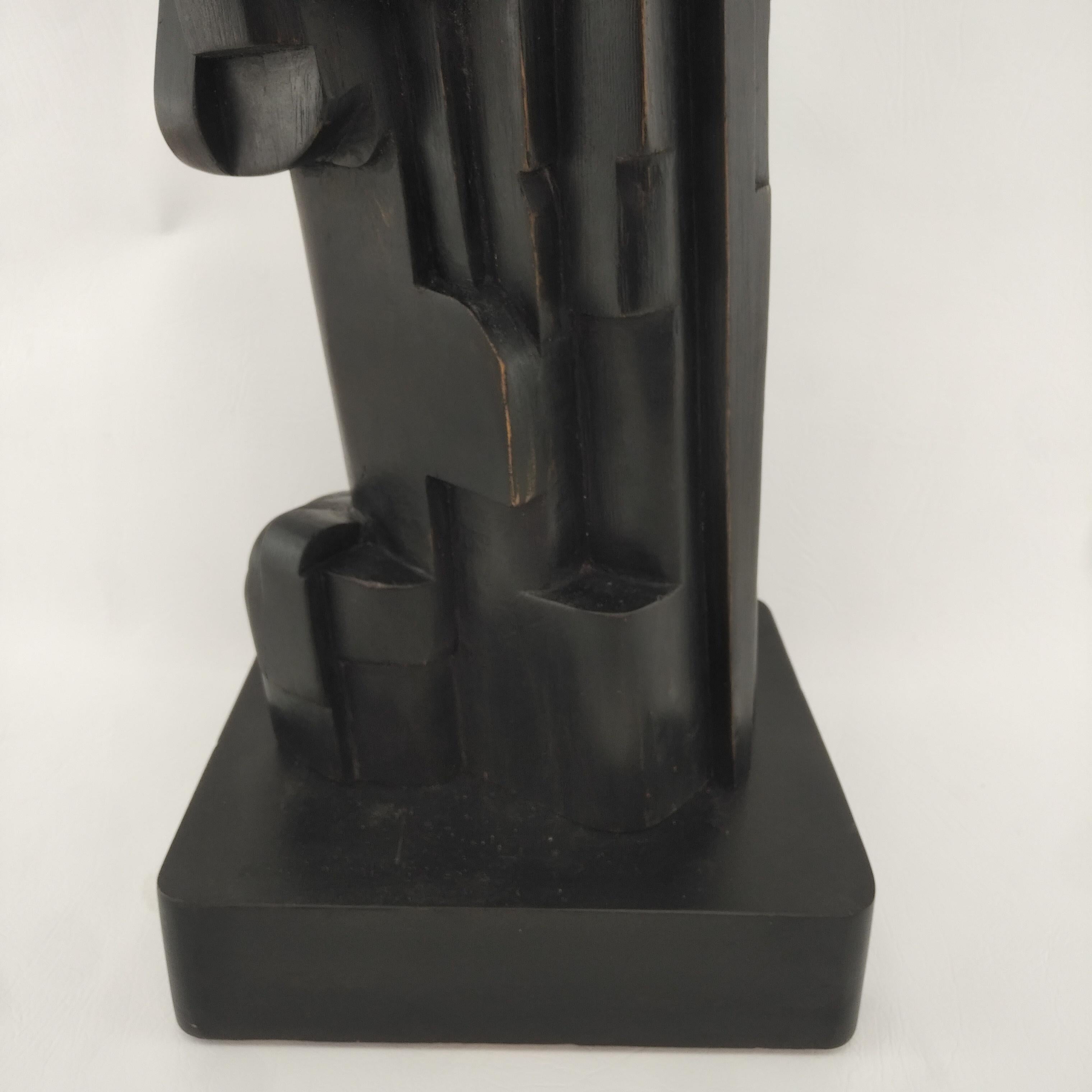 Modern Abstract Constructivist Wood Sculpture Signed Czeslaw Budny  For Sale 5