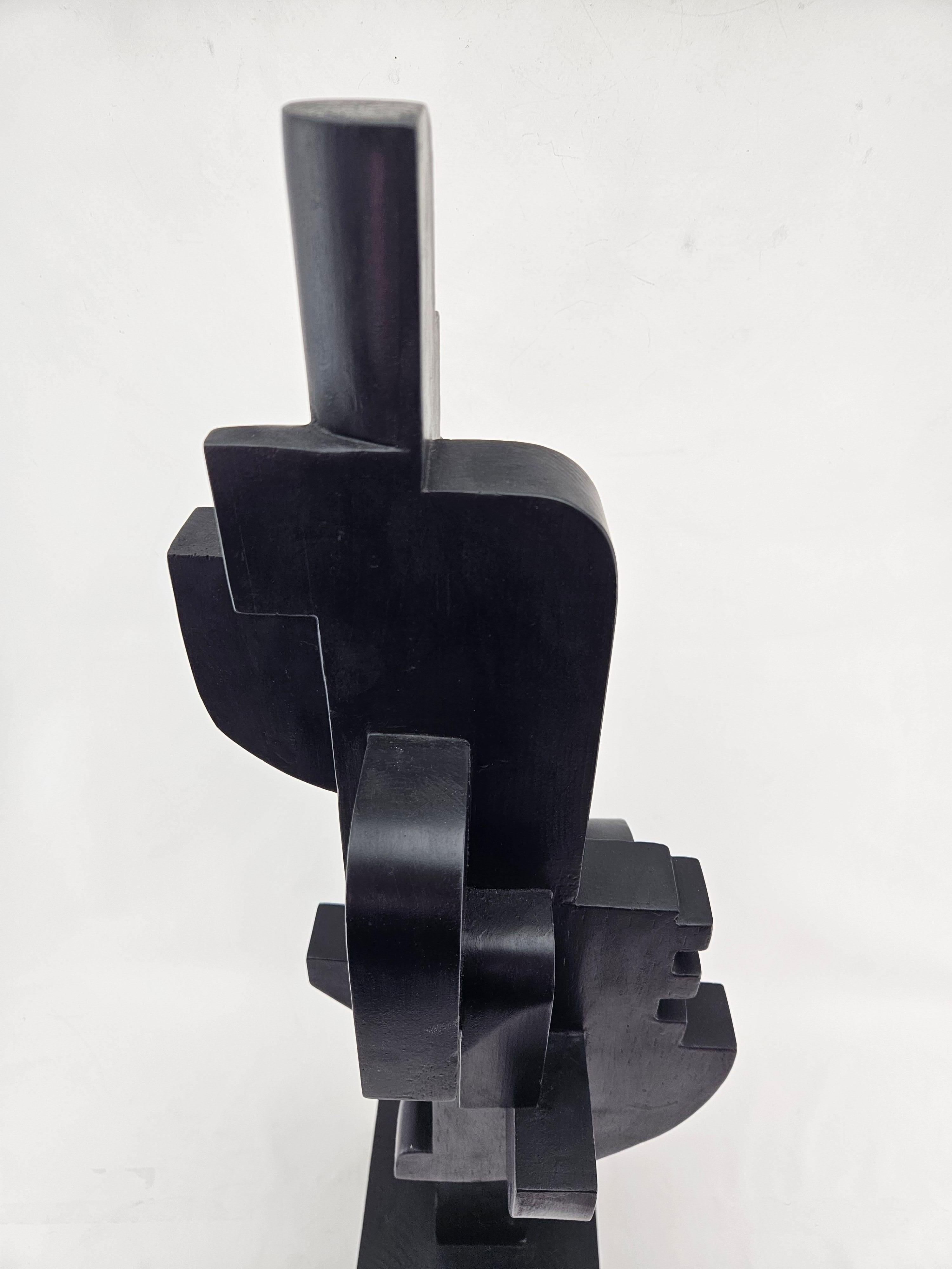 Modern Abstract Constructivist Wood Sculpture Signed Czeslaw Budny For Sale 5