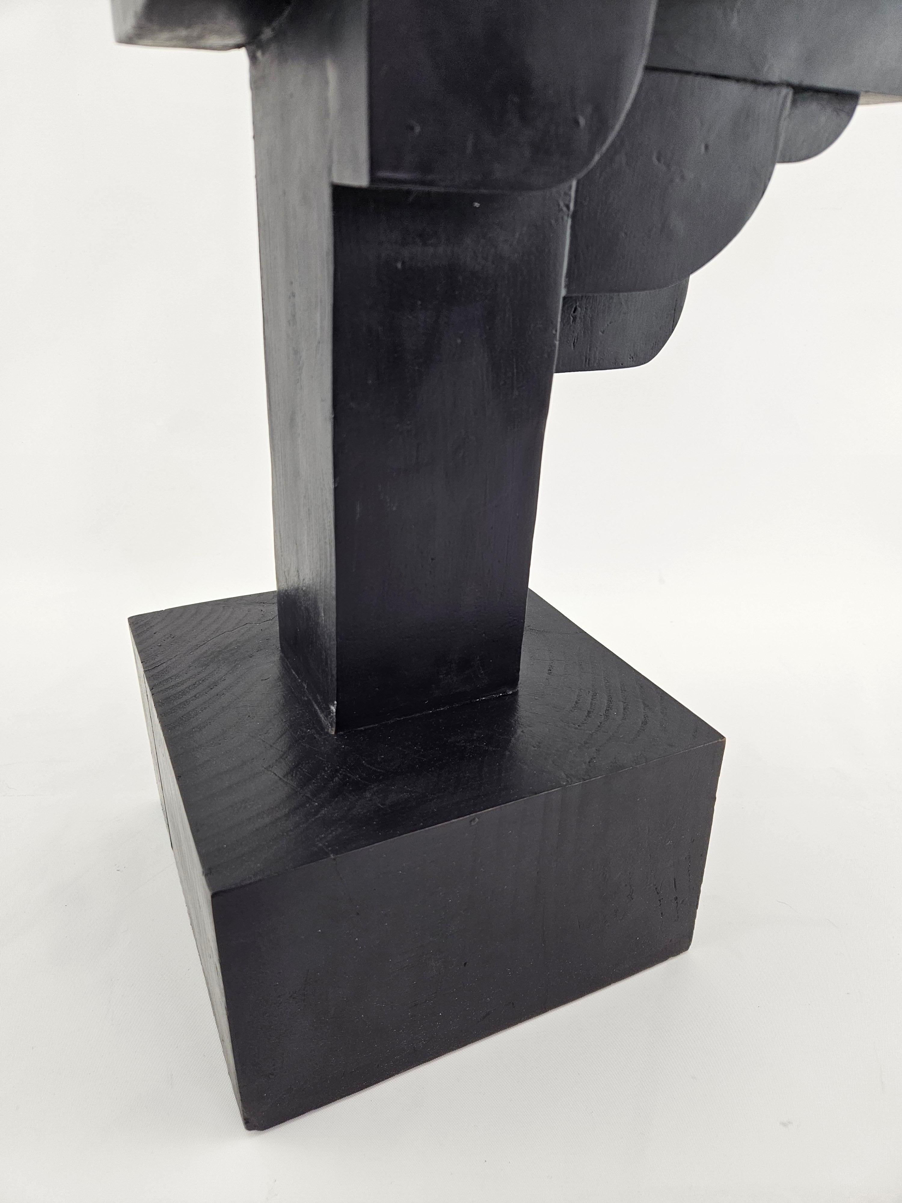 Modern Abstract Constructivist Wood Sculpture Signed Czeslaw Budny For Sale 7