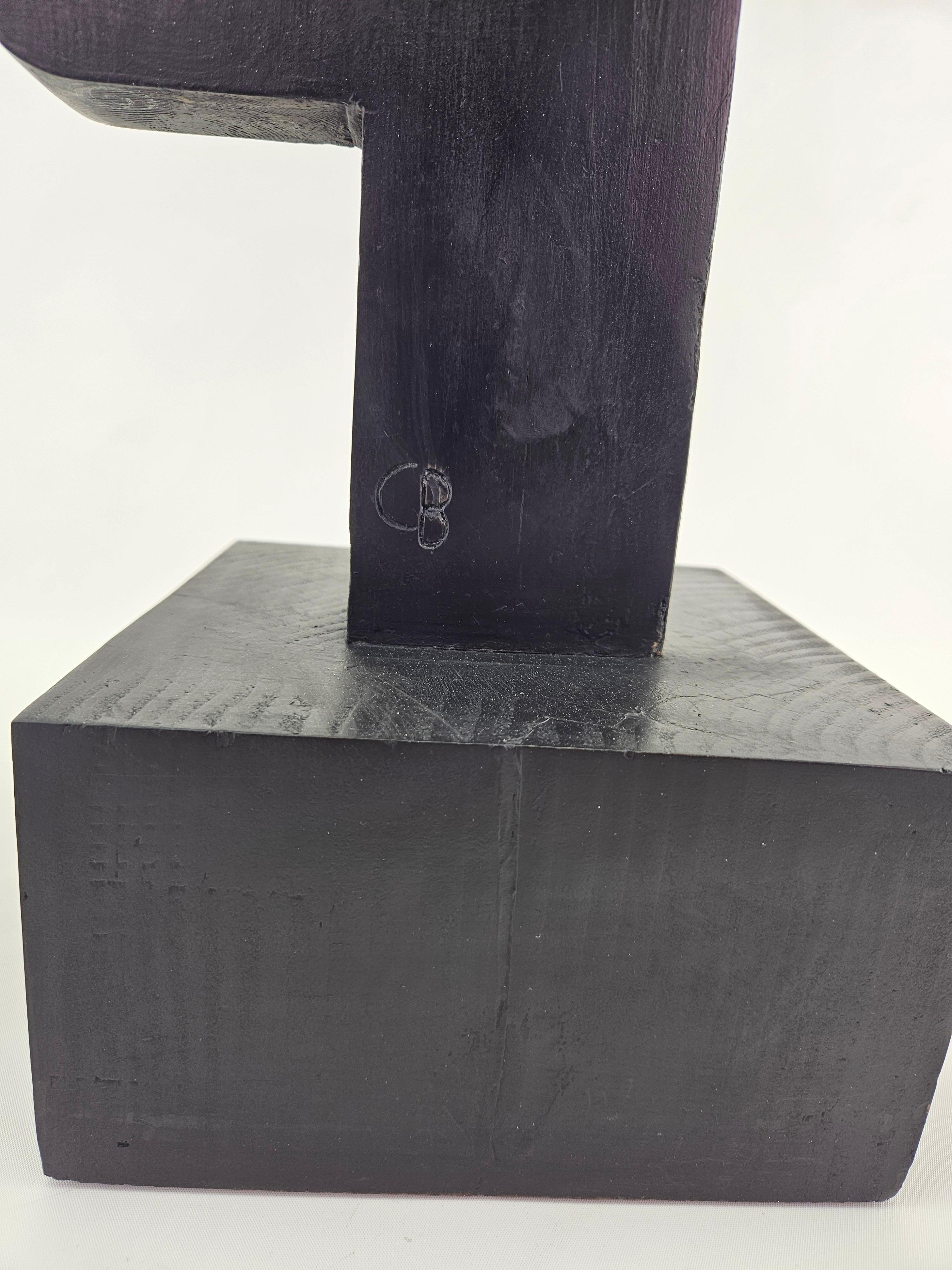 Modern Abstract Constructivist Wood Sculpture Signed Czeslaw Budny For Sale 8