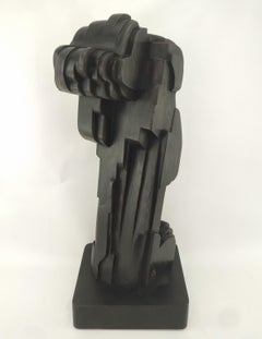 Modern Abstract Constructivist Wood Sculpture Signed Czeslaw Budny