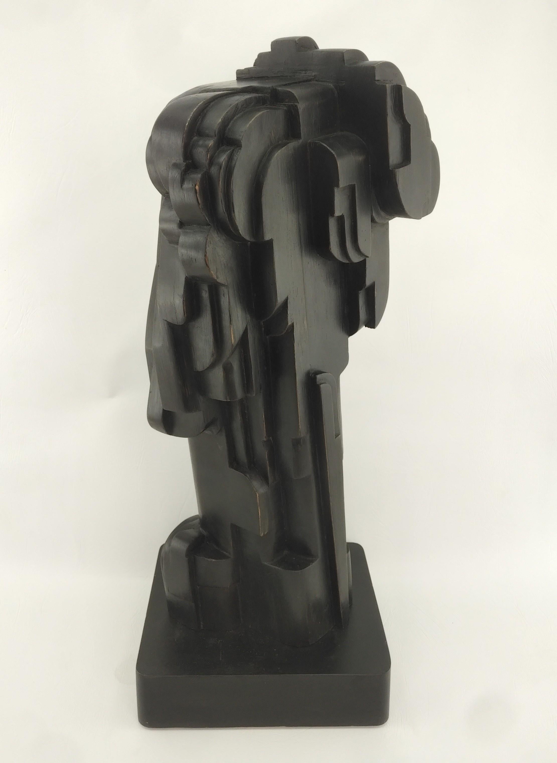 Mid-Century Modern Modern Abstract Constructivist Wood Sculpture Signed Czeslaw Budny  For Sale