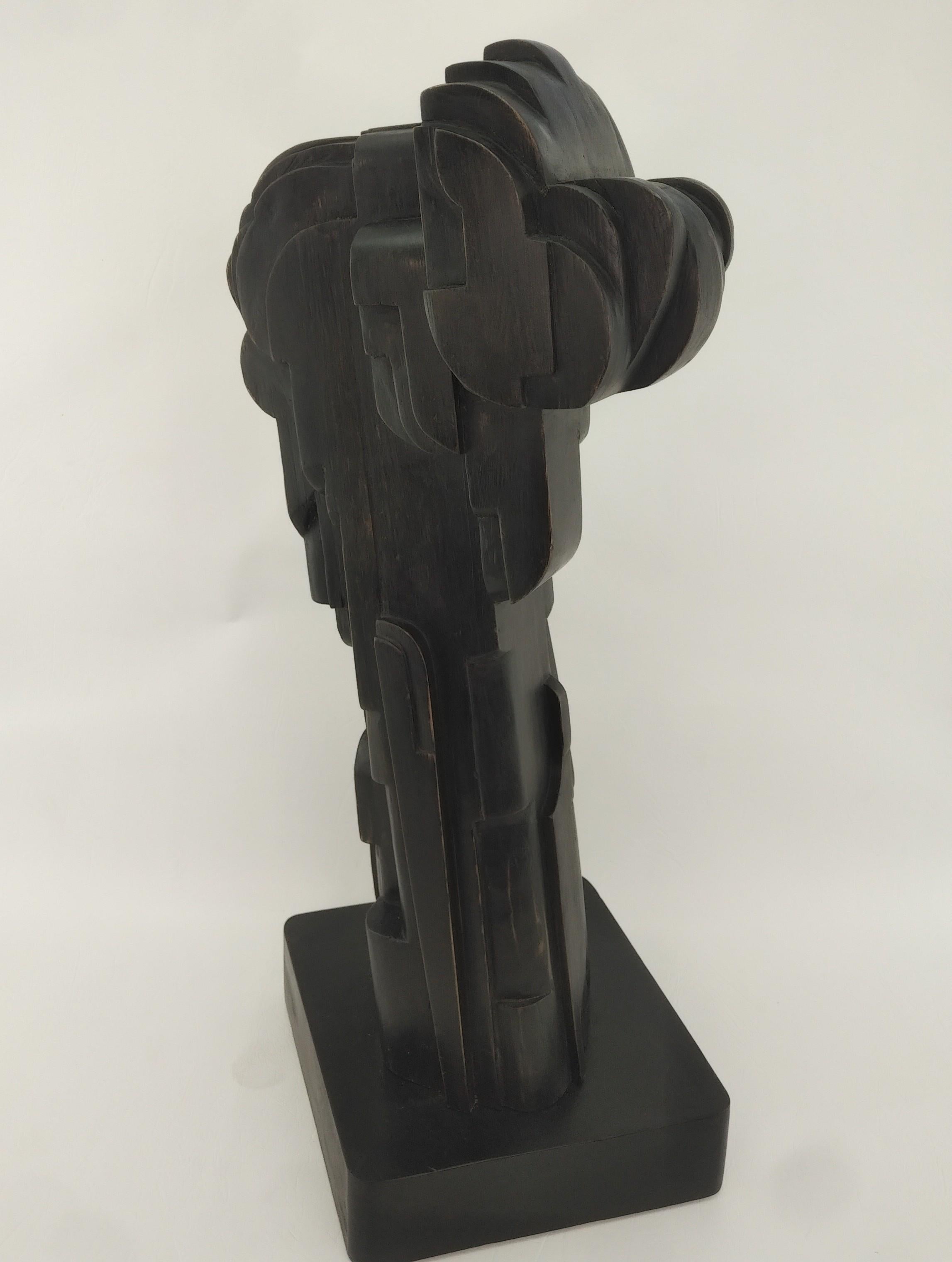 Modern Abstract Constructivist Wood Sculpture Signed Czeslaw Budny  For Sale 1