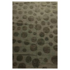 Moderner abstrakter zeitgenössischer Teppich in Braun, handgefertigt aus Wolle, „Pebble“