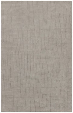 Modern Abstract Dark Gray Silk Rug "Grey Crocodile" by Doris Leslie Blau