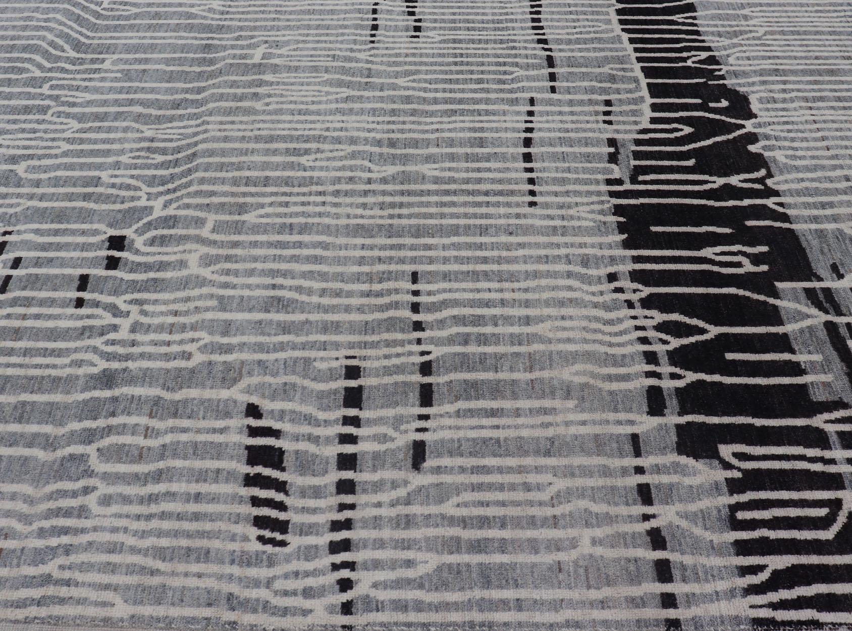 Keivan Woven Arts Marokkanischer Teppich aus handgeknüpfter Wolle mit abstraktem modernen Design im Zustand „Neu“ im Angebot in Atlanta, GA