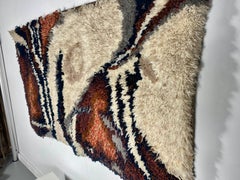 Modern Abstract Ege Rya Rug / Wall Hanging Signed & Dated 1977