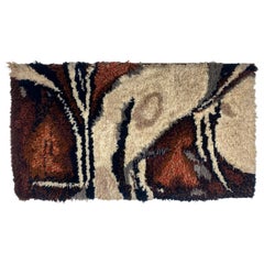 Modern Abstract Ege Rya Rug / Wall Hanging Signed & Dated 1977
