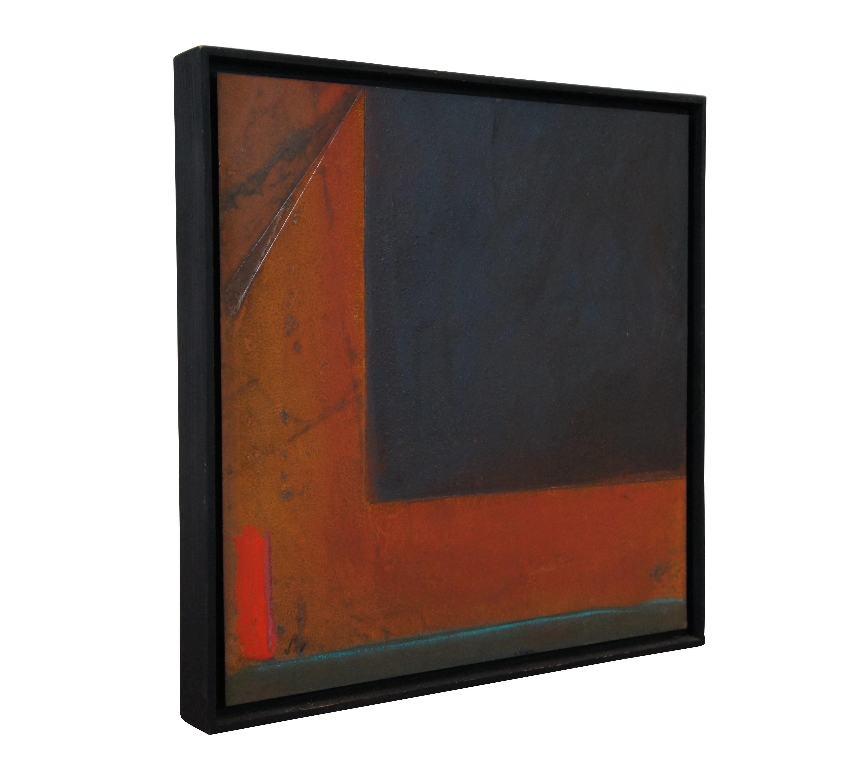 Modern Abstract Expressionist Cubist Iron Metal Wall Art Painting In Good Condition In Dayton, OH