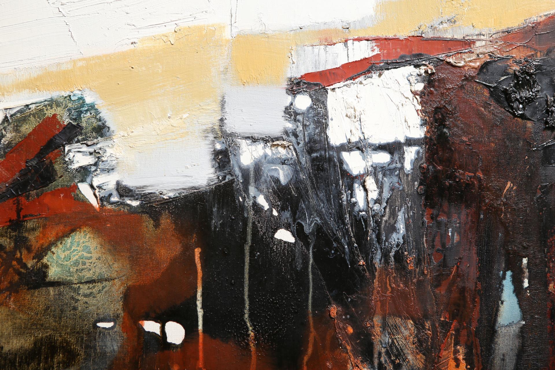 Modernes abstraktes expressionistisches Öl auf Leinwand (Handbemalt) im Angebot