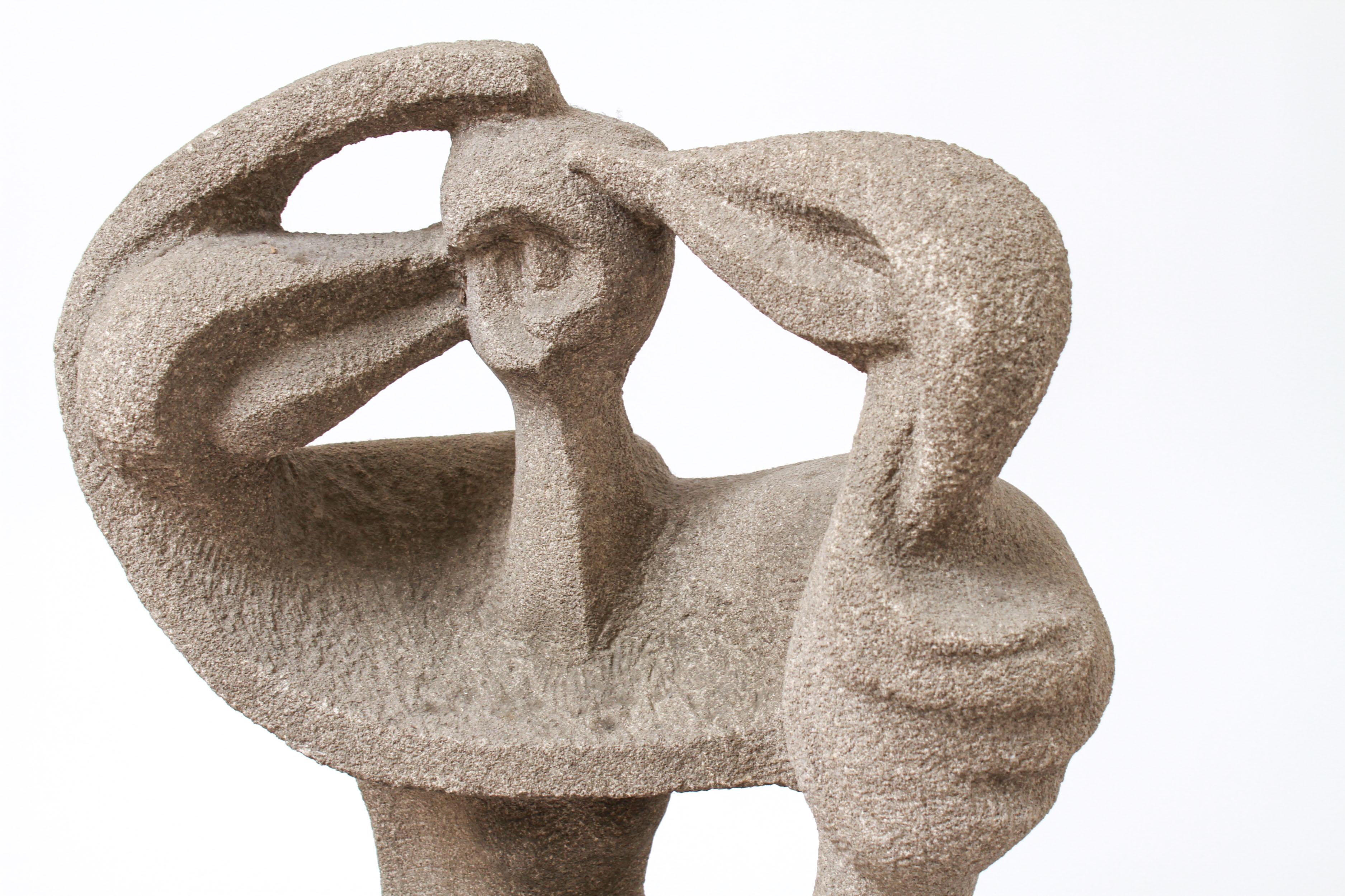 20th Century Modern Abstract Figural Sculpture In Concrete
