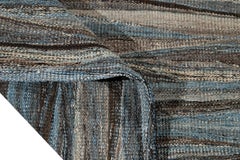 Modern Abstract Flat-Weave Room Size Wool Rug