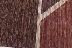 Modern Abstract Geometric Classic Taupe Flatweave Wool Rug by Doris Leslie Blau