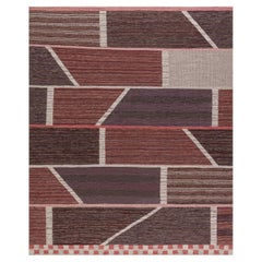 Modern Abstract Geometric Classic Taupe Flatweave Wool Rug by Doris Leslie Blau