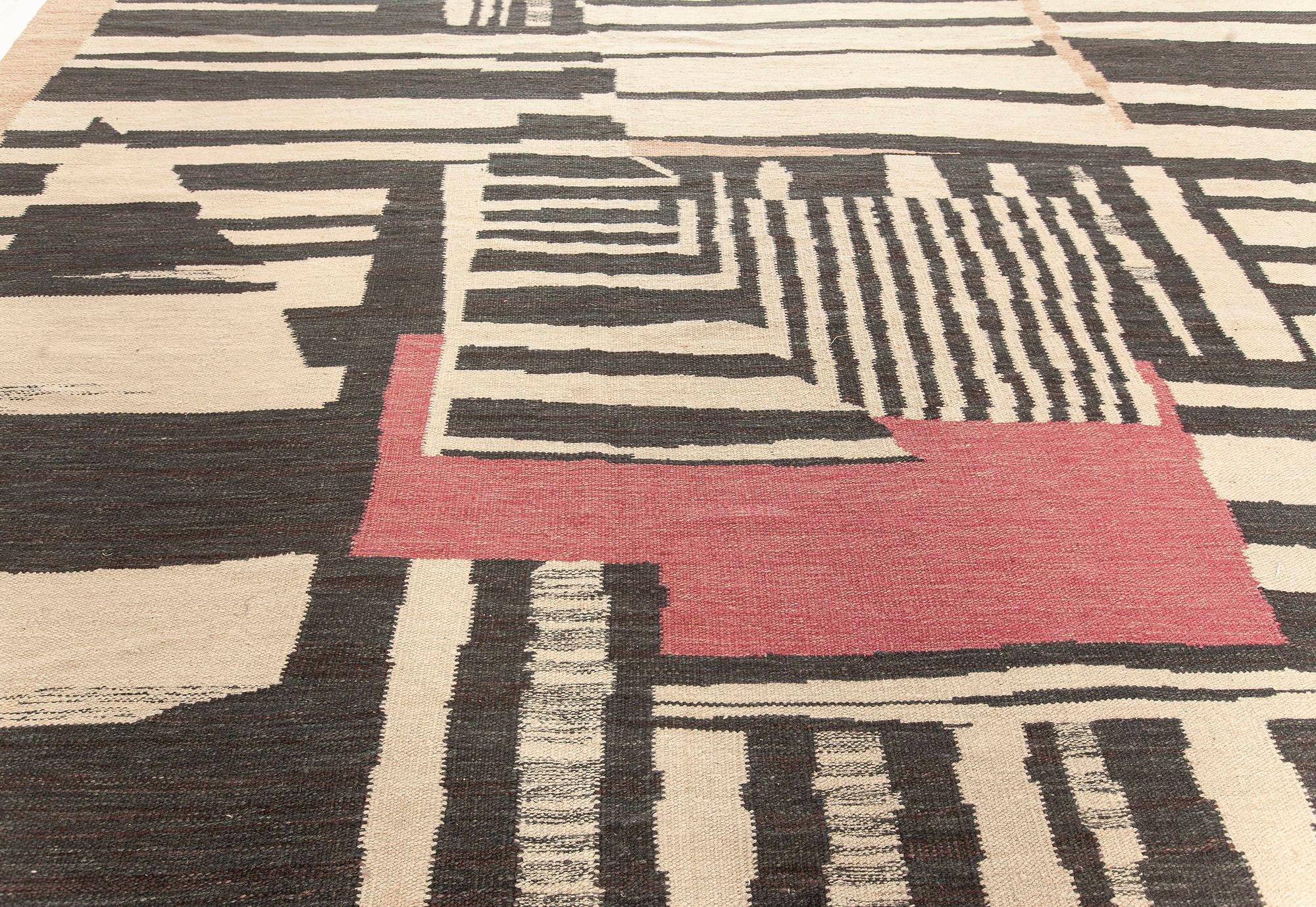 Moderno Tappeto Kilim moderno astratto geometrico a trama piatta di Doris Leslie Blau in vendita