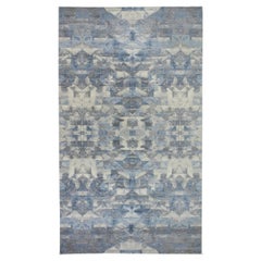 Modern Abstract Geometric Gray Handmade Wool Rug "Frostine" by Doris Leslie Blau