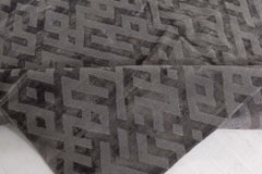 Modern Abstract Geometric Gray Silk Rug "Labyrinthine" by Doris Leslie Blau