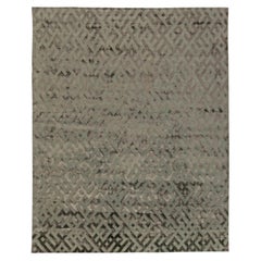 Modern Abstract Geometric Gray Silk Rug "Labyrinthine" by Doris Leslie Blau