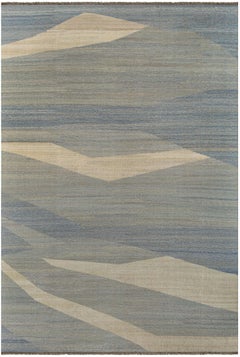 Modern Abstract Geometric Light Beige Rug "Aeolian" by Doris Leslie Blau
