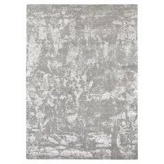 Modern Abstract Gray Hand-Knotted Wool Blend Rug 8'9''x12'4''