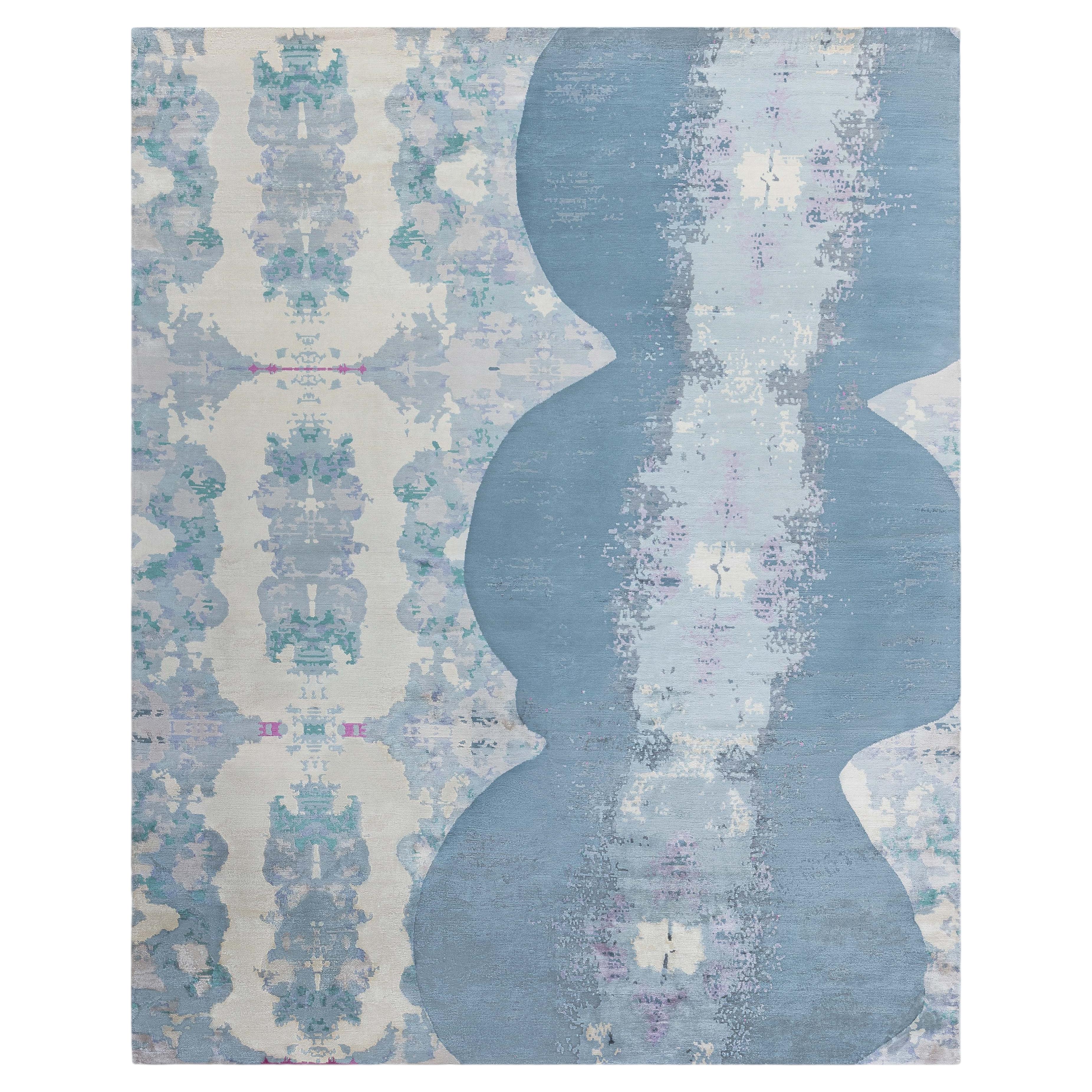 Tapis moderne abstrait en chanvre gris « Jangala », conçu par Eskayel pour Doris Leslie Blau