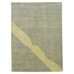 Modern Abstract Green Designed Wool Rug 9'x12'