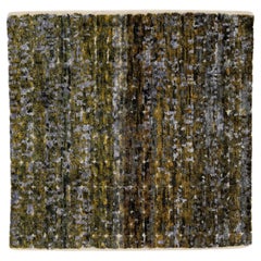 Modern Abstract Green Handmade Custom Wool Rug