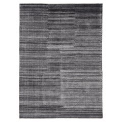 Modern Abstract Hand Knotted Rug by Keivan Woven Arts in Charcoal & Ivory