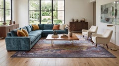 Modern Abstract Hand-Knotted Wool Area Rug – Rothko Style in Charcoal and Rust