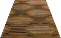 Modern Abstract Hand-Tufted Wool Rug in Brown
