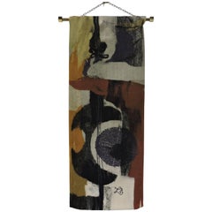 Modern Abstract Handwoven Textile Art Tapestry by Zoia Kasprikova