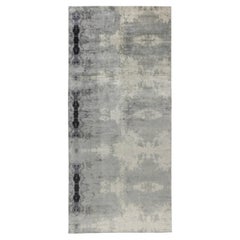 Modern Abstract Ink-Blot Gray Silk Rug "Rorschach" Designed By Eskayel