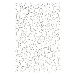Tappeto moderno astratto color avorio, realizzato a mano in lana e seta, "Cortex" di Doris Leslie Blau