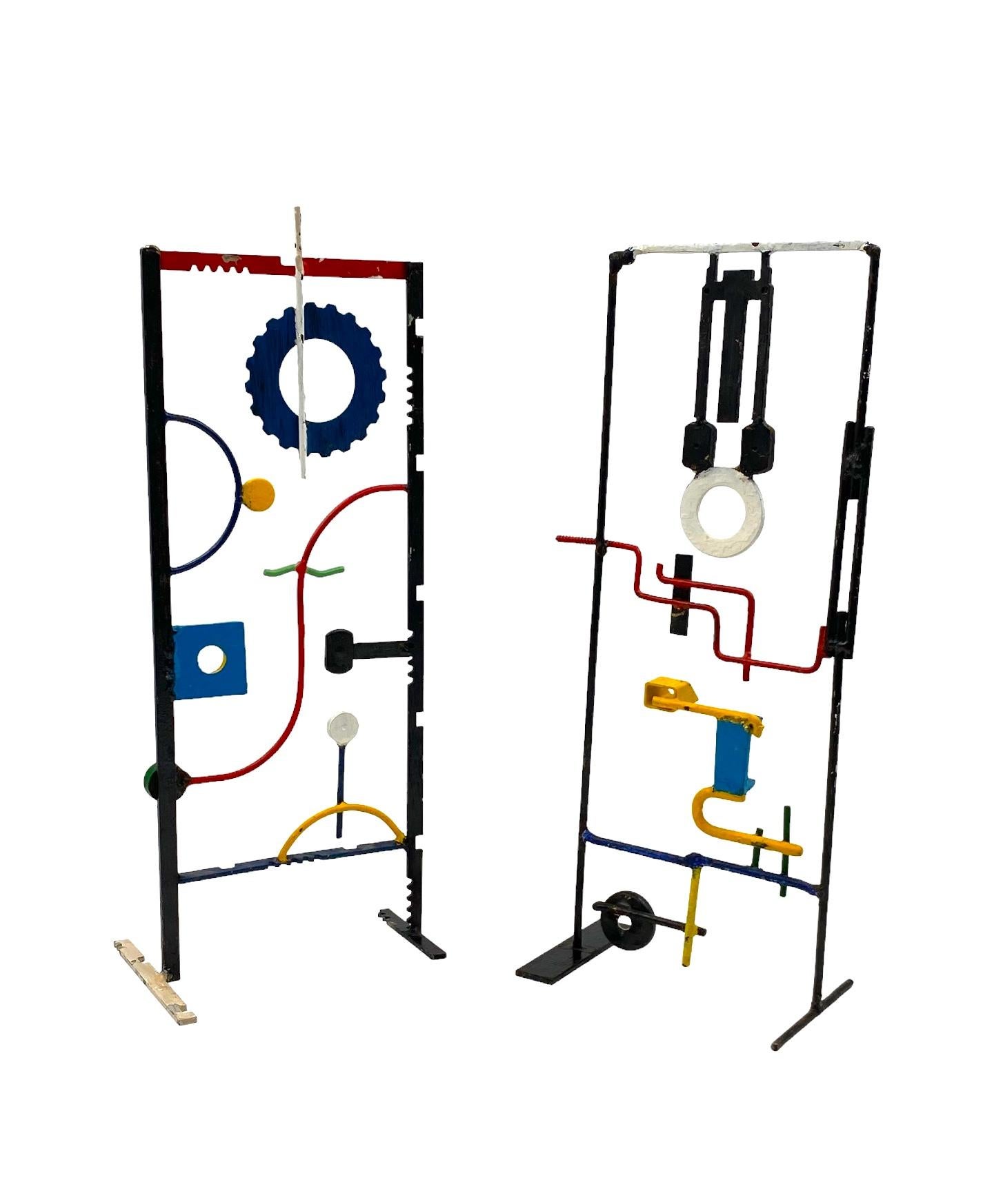 Modern abstract lacquered metal set of 2 sculptures, France ca. 1930 For Sale 10