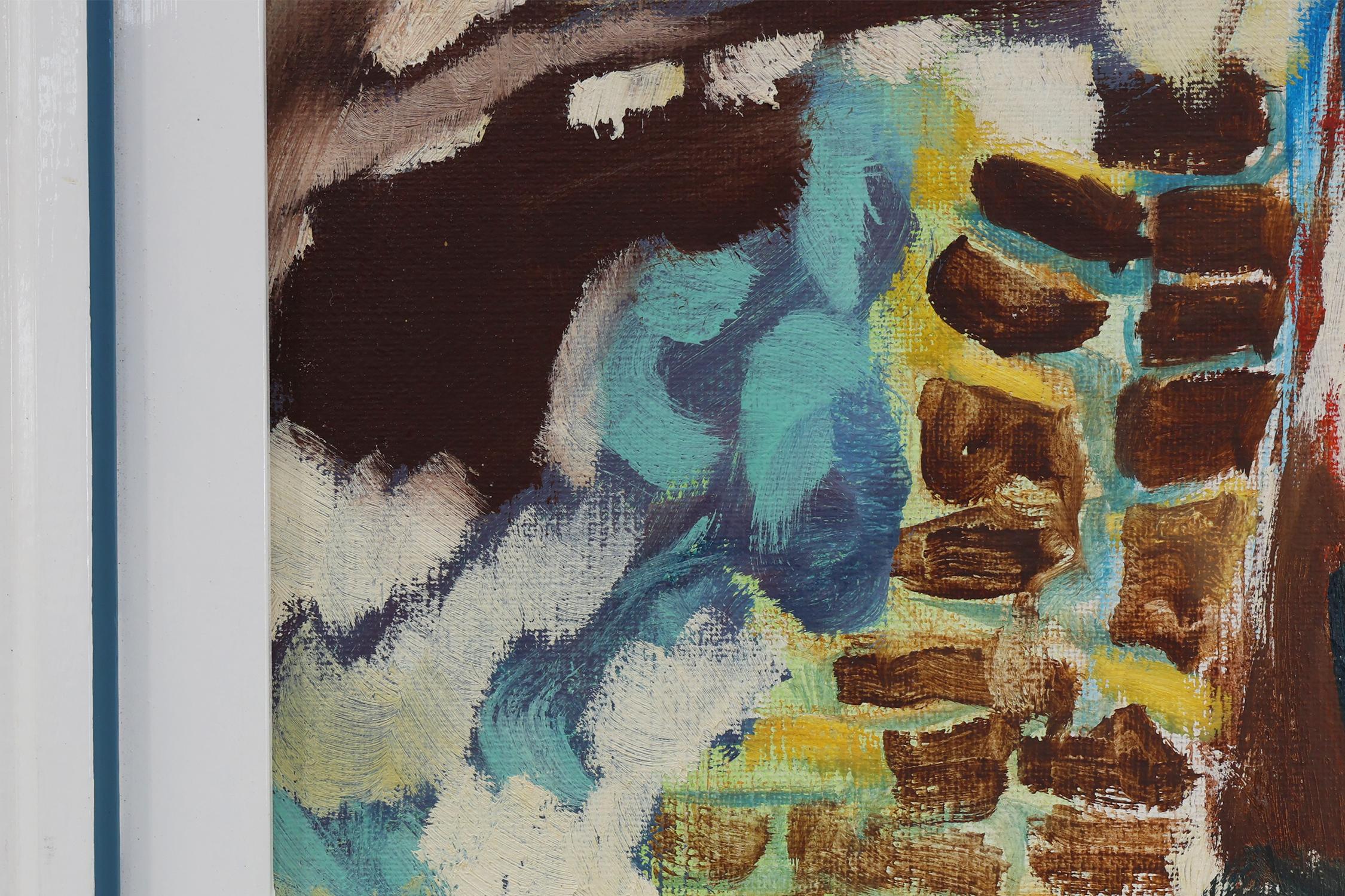 Modern Abstract Landscape, Oil on Canvas, Signed, Belgium, 1982 im Angebot 2