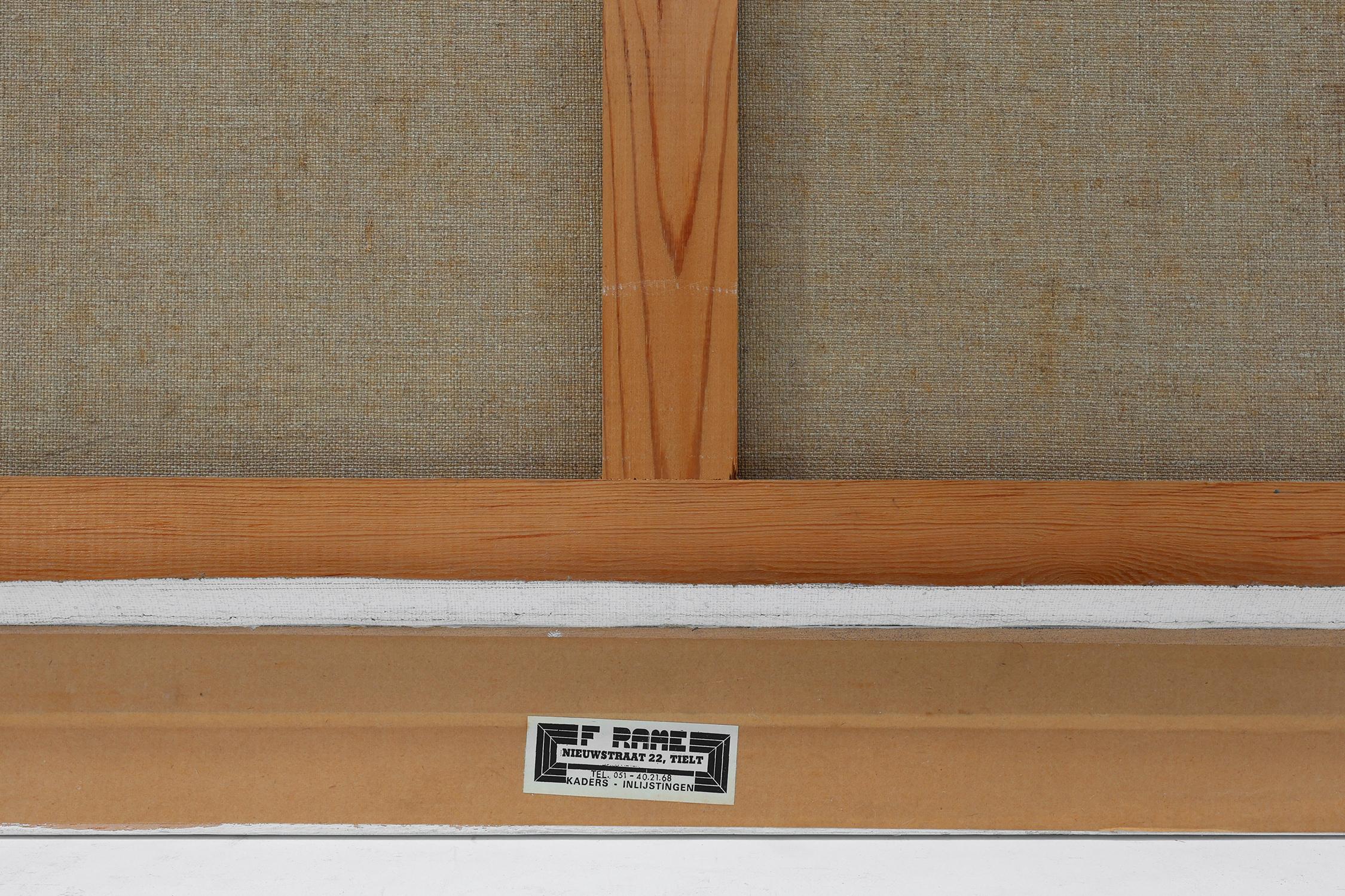 Modern Abstract Landscape, Oil on Canvas, Signed, Belgium, 1982 im Angebot 5