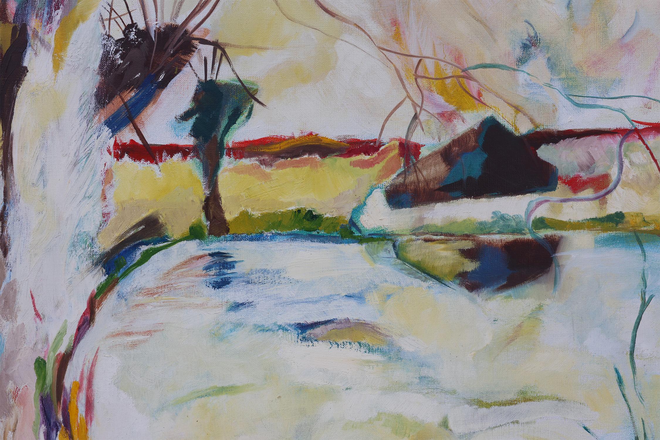 Modern Abstract Landscape, Oil on Canvas, Signed, Belgium, 1982 im Zustand „Gut“ im Angebot in Meulebeke, BE